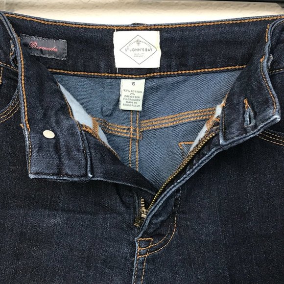 St. John's Bay Denim Bermuda Shorts | Dark Wash | Size 6 - Picture 5 of 8